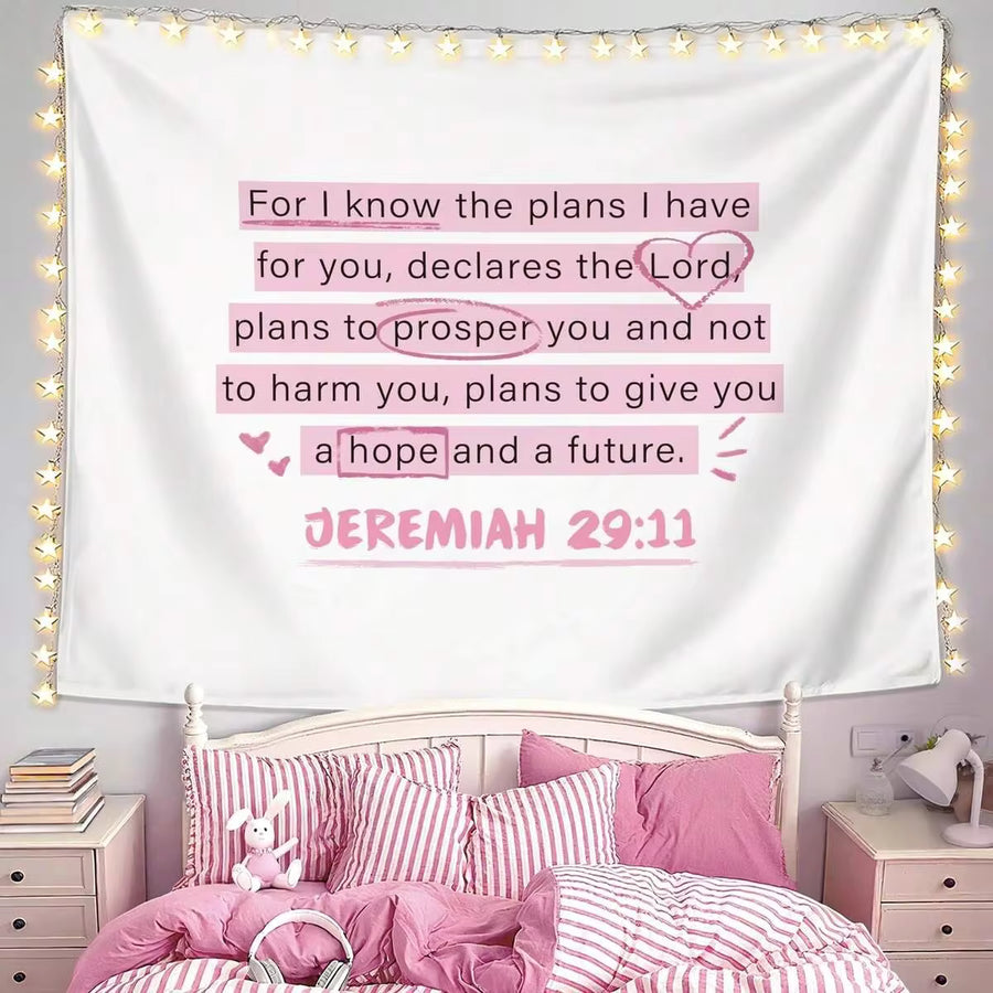 1pc Christian Tapestry Aesthetic, Wall Hanging Tapestries, Wall Decor For Bedroom, Living Room, Dorm, Party, Dorm Room Accessory